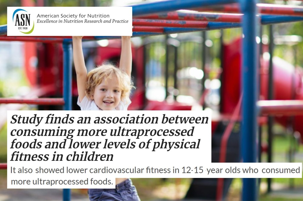 צריכת מזונות מעובדים נקשרה לרמות נמוכות יותר של כושר גופני אצל&nbsp;ילדים