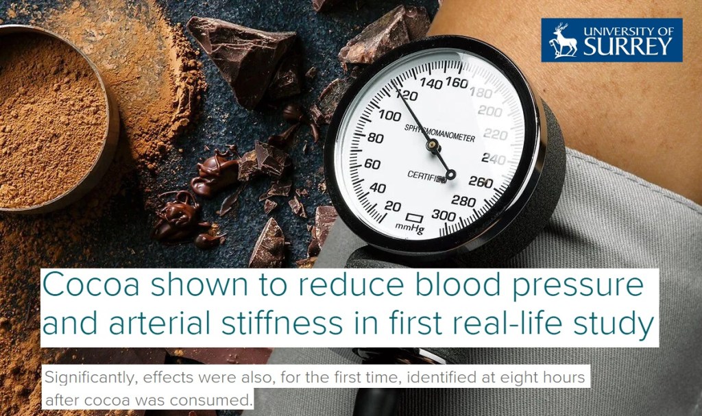 קקאו הוכח כמפחית לחץ דם ונוקשות עורקים והפעם מחוץ לקליניקות – בחיי השיגרה