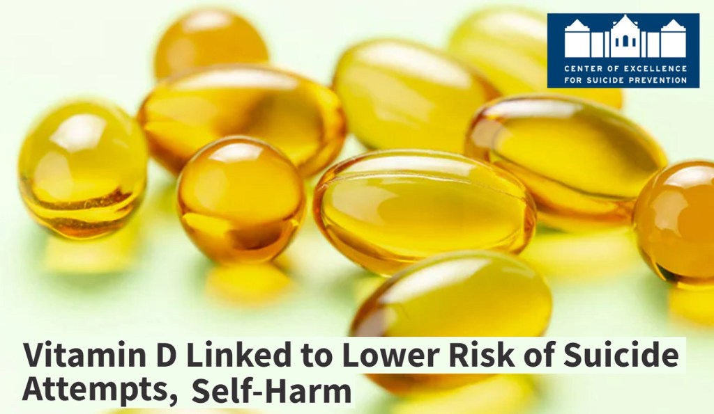 ויטמין די קשור לסיכון נמוך יותר לניסיונות התאבדות, פגיעה&nbsp;עצמית