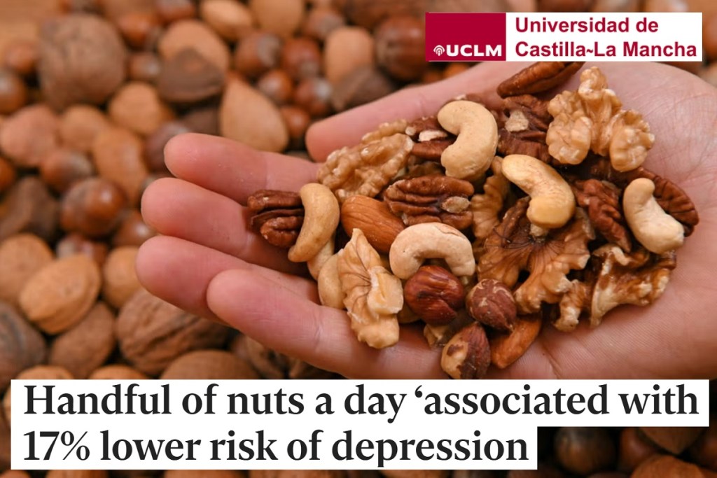 אכילת חופן אגוזים מדי יום קשורה לסיכון נמוך יותר&nbsp;לדיכאון