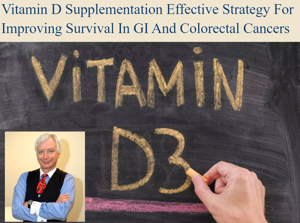 העלאת רמות של ויטמין די משפרת את ההישרדות של חולי סרטן במערכת העיכול (פה, וושט, קיבה, מעי,&nbsp;חלחולת)